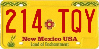 NM license plate 214TQY