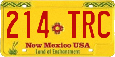 NM license plate 214TRC