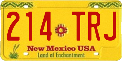NM license plate 214TRJ