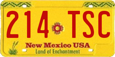 NM license plate 214TSC