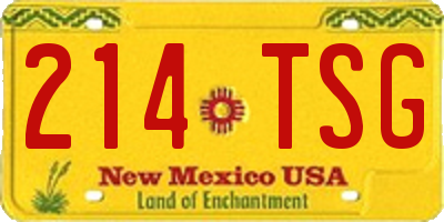 NM license plate 214TSG