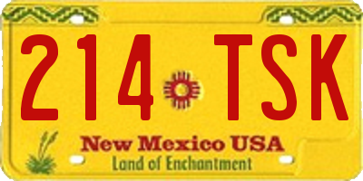 NM license plate 214TSK
