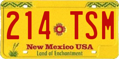 NM license plate 214TSM