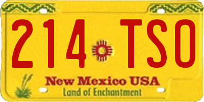 NM license plate 214TSO