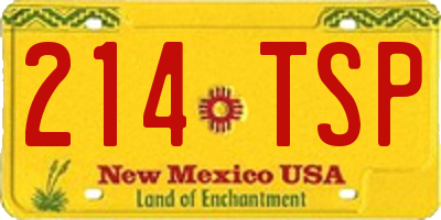 NM license plate 214TSP
