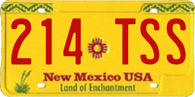 NM license plate 214TSS