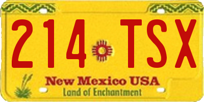 NM license plate 214TSX