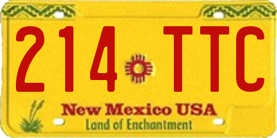 NM license plate 214TTC
