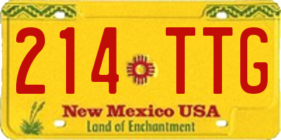 NM license plate 214TTG