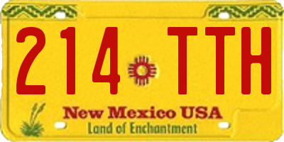NM license plate 214TTH