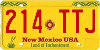 NM license plate 214TTJ