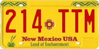 NM license plate 214TTM