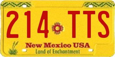 NM license plate 214TTS