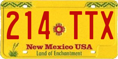 NM license plate 214TTX