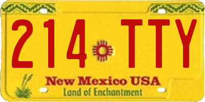NM license plate 214TTY