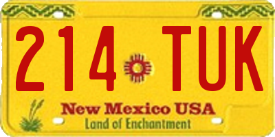 NM license plate 214TUK