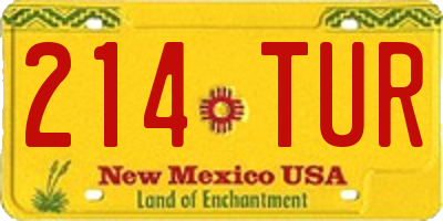 NM license plate 214TUR