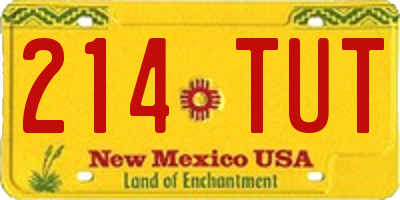 NM license plate 214TUT