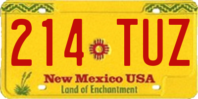 NM license plate 214TUZ