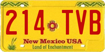 NM license plate 214TVB