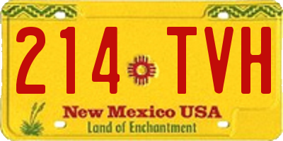 NM license plate 214TVH
