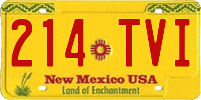 NM license plate 214TVI