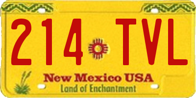 NM license plate 214TVL