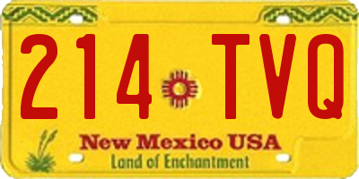 NM license plate 214TVQ