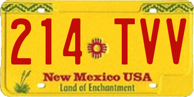 NM license plate 214TVV