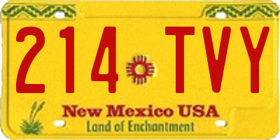 NM license plate 214TVY