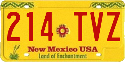 NM license plate 214TVZ