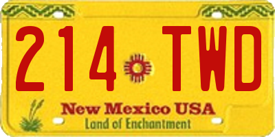 NM license plate 214TWD