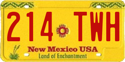 NM license plate 214TWH