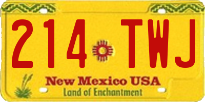 NM license plate 214TWJ