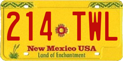 NM license plate 214TWL