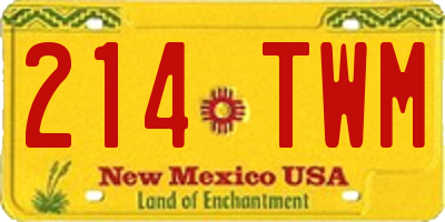 NM license plate 214TWM