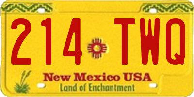 NM license plate 214TWQ