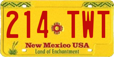 NM license plate 214TWT