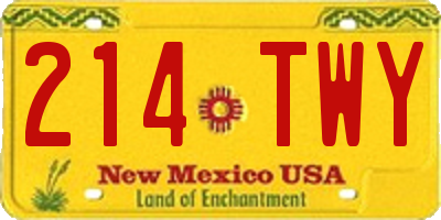 NM license plate 214TWY