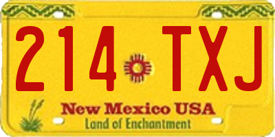 NM license plate 214TXJ