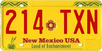 NM license plate 214TXN