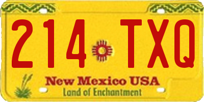 NM license plate 214TXQ