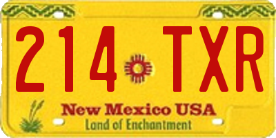 NM license plate 214TXR