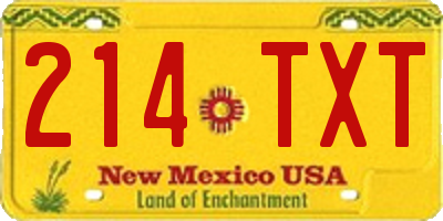 NM license plate 214TXT