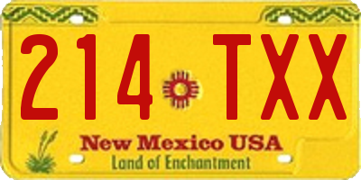 NM license plate 214TXX