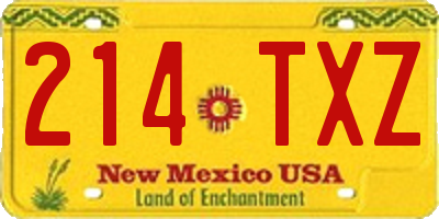 NM license plate 214TXZ
