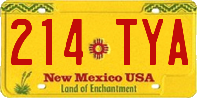 NM license plate 214TYA