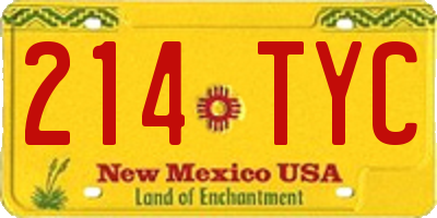 NM license plate 214TYC