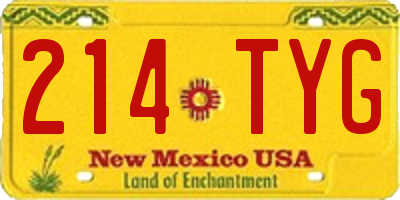 NM license plate 214TYG