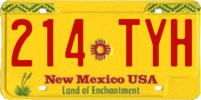 NM license plate 214TYH